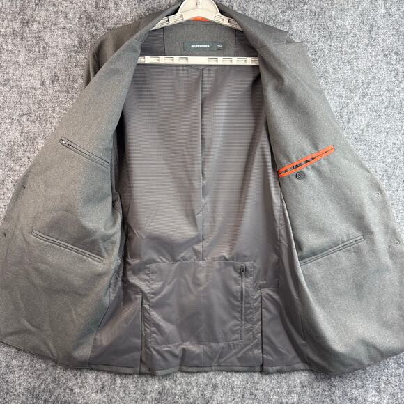 Bluffworks Gramercy Sports Coat Blazer Mens 40L Classic Solid Gray - Picture 3 of 10
